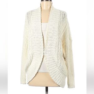 Three Dots Ivory Chunky Knit Cardigan NWT